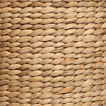 Zoey 18.5" Modern Coastal Hand-Woven Hyacinth Stool/Ottoman